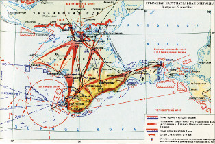Схема Крымской наступательной операции 1944 года. Источник изображения:
https://историк.рф/wp-content/uploads/2016/03/krimskaya_f-1.jpg